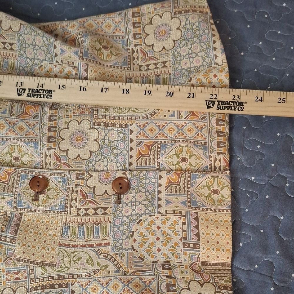 Adrianna Papell 100% Silk Multicolor Patterned Button Down Shirt size 10 - Picture 5 of 5